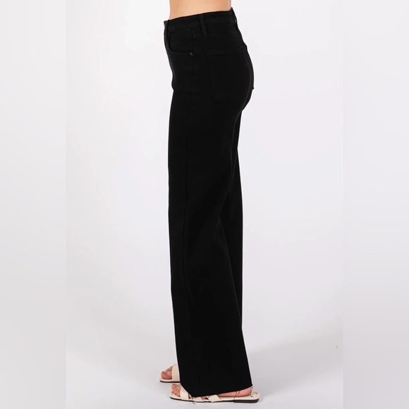 Letters to Juliet by Evergreen Clothing Paola A-Line Scissor Cut Jean - Black - Picture 2 of 13